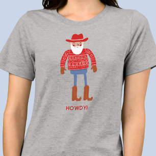 Camiseta Triblenda Santa Vaquero Texto Personalizado Navidad