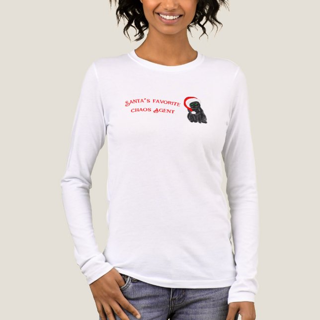Camiseta Triblenda Santa's Favorite Chaos Agent Black Cat Christmas  (Anverso)