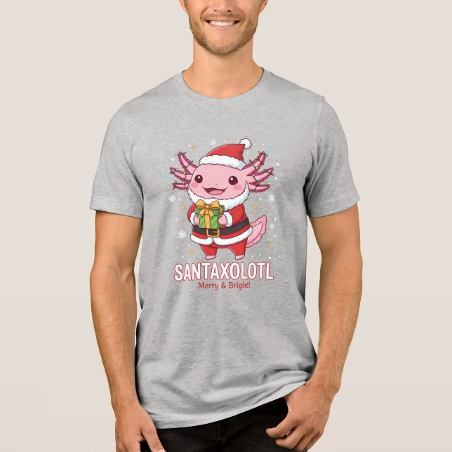 Camiseta Triblenda SANTAXOLOTL Merry Bright Christmas Unisex T-Shirt (Anverso)