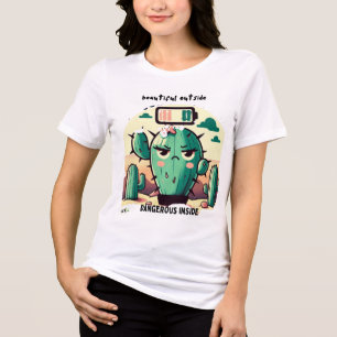 Camiseta Triblenda Sarcastic Cactus with Low Battery