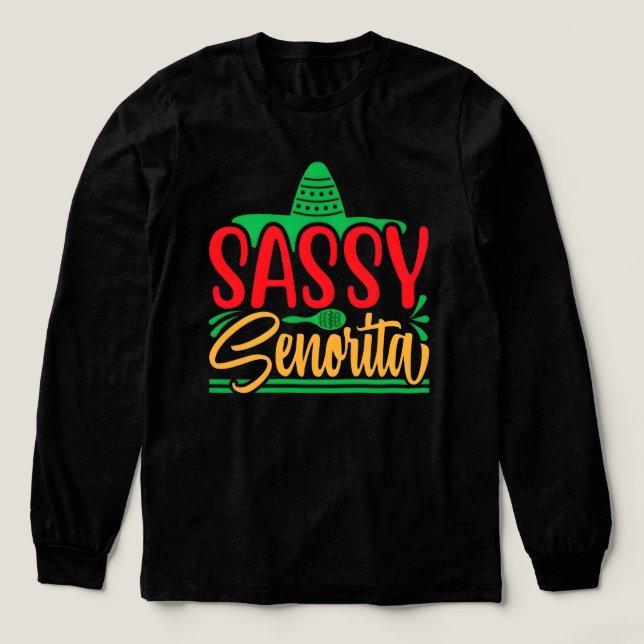 Camiseta Triblenda Sassy Senorita Celebrates Cinco De Mayo Fiesta (Diseño traserp)