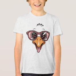 Camiseta Triblenda Sassy Valentine Goose Face with Leopard Sunglasses