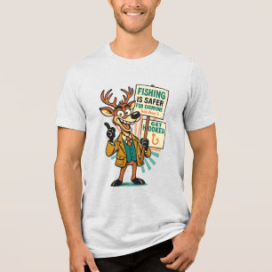 Camiseta Triblenda Sátira de Ciervo Tonto – Propaganda de “La Pesca E