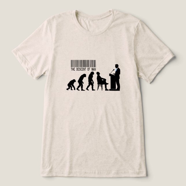 Camiseta Triblenda Satirical Blue Politician Silhouette  (Diseño delantero )