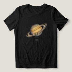 Camiseta Triblenda Saturno artístico con anillos vibrantes