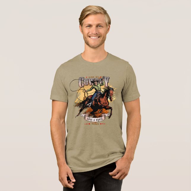Camiseta Triblenda Save A Horse; Ride A Cowboy | Men (Anverso Completa)