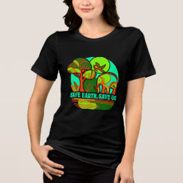 Camiseta Triblenda Save Earth Save Us Elephant Earth Day T-Shirt