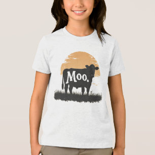 Camiseta Triblenda Say Moo — Cute Cow Silhouette