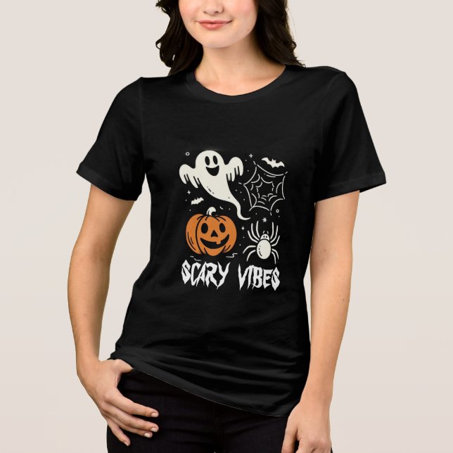 Camiseta Triblenda Scary vibes halloween (Anverso)