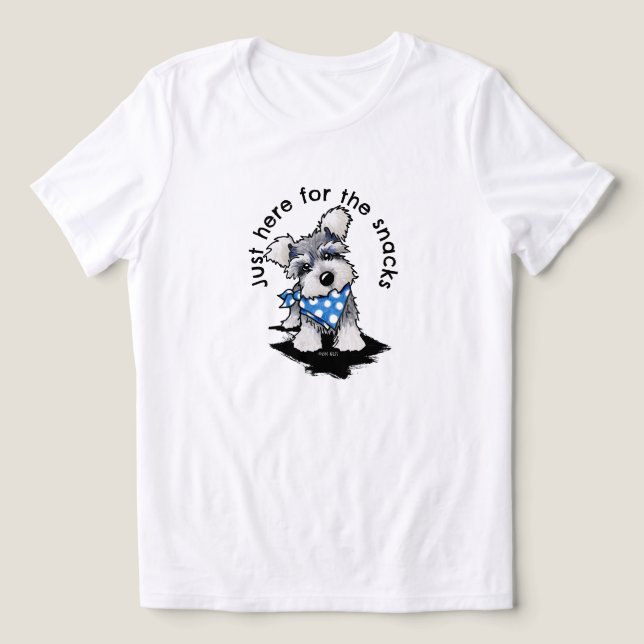 Camiseta Triblenda Schnauzer Acá Por Camiseta De Tentempiés (Diseño delantero )