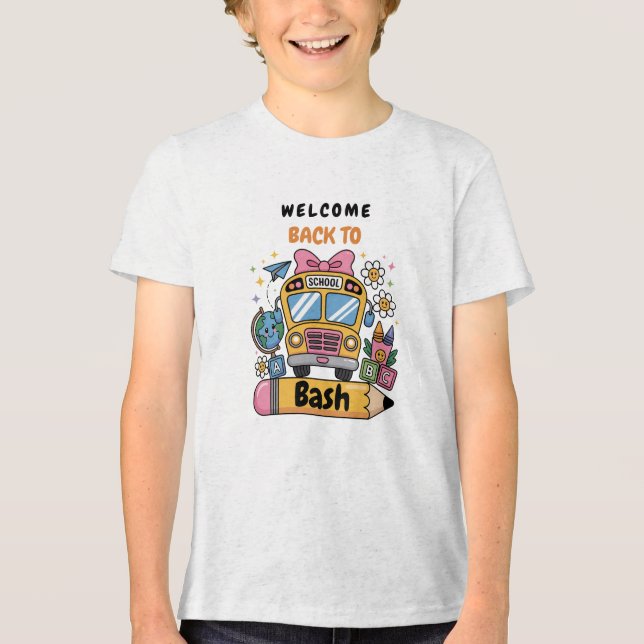 Camiseta Triblenda School’s Back Bash! Editable End of Summer Party  (Anverso)