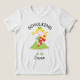 Camiseta Triblenda Schulkind - Mädchen mit Schultüte - grün 1 |