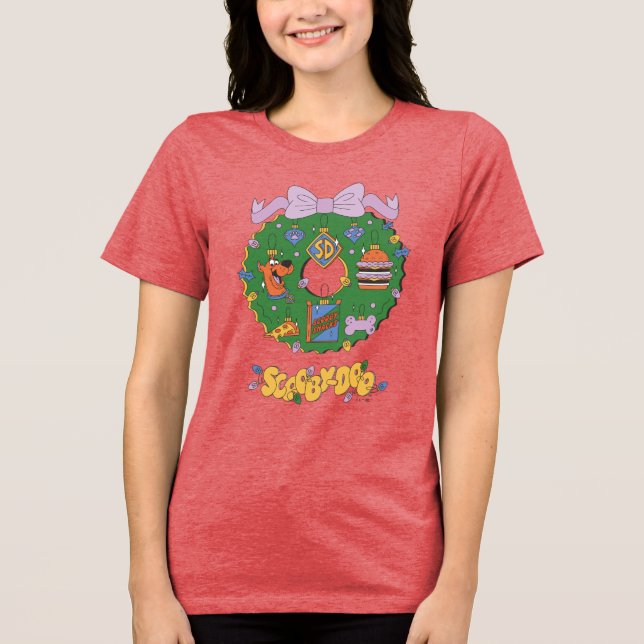 Camiseta Triblenda Scooby-Doo Holiday Snack Wreath Graphic (Anverso)