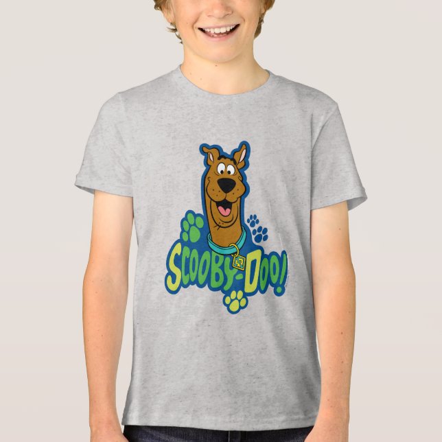 Camiseta Triblenda Scooby-Doo Paw Print Character Badge (Anverso)