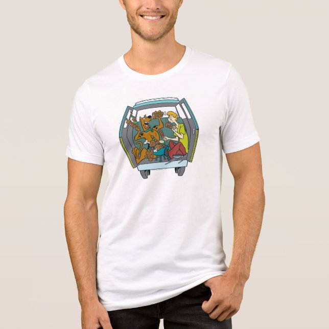 Camiseta Triblenda Scooby-Doo Y Shaggy En Máquina De Misterio (Anverso)