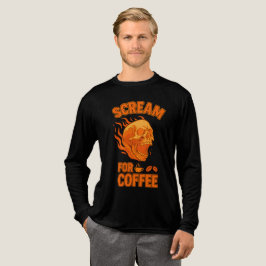 Camiseta Triblenda Scream for Coffee Spooky Skull Halloween