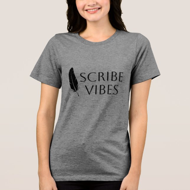 Camiseta Triblenda Scribe Vibes Feather Quill Author Writer Poet (Anverso)