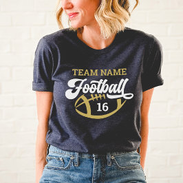 Camiseta Triblenda Script de Equipo de Fútbol Personalizado Oro Azul