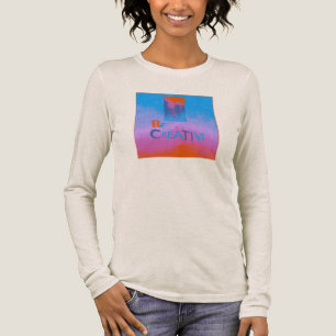 Camiseta Triblenda "Sé creativo" Azul Rojo Resumen Arte Motivador