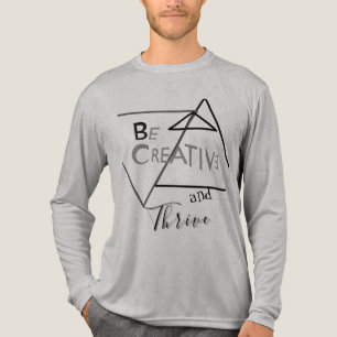 Camiseta Triblenda "Sé creativo y valiente" en tonos grises negros