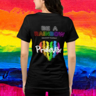 Camiseta Triblenda Sé un Arcoíris Descubre Tú Mismo Orgullo Logo Vibe