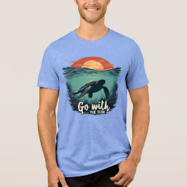 Camiseta Triblenda Sea Turtle Underwater Go With The Flow Quote