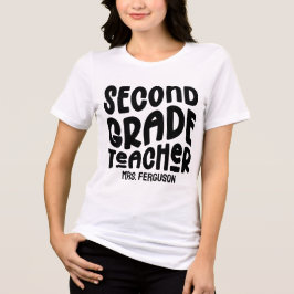 Camiseta Triblenda Second Grade Teacher Black Typography Design