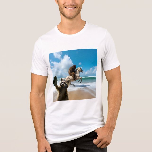 Camiseta Triblenda Selfie de mapache 2 (Anverso)