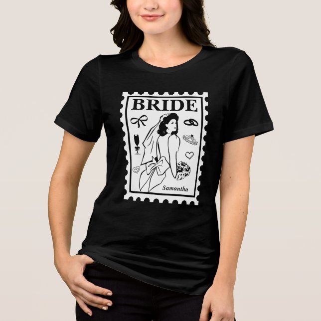 Camiseta Triblenda Sello de novia personalizado (Anverso)