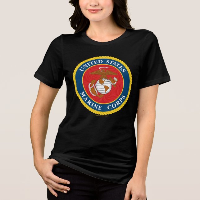 Camiseta Triblenda Sello del Cuerpo de Marines - Plano (Anverso)