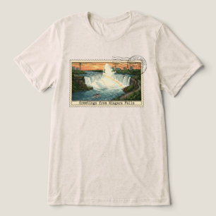 Camiseta Triblenda Sello postal antiguo de las cataratas del Niágara