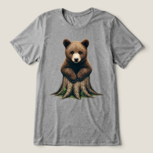 Camiseta Triblenda Sembrado de cojines de oso adorable en cubrecamas 