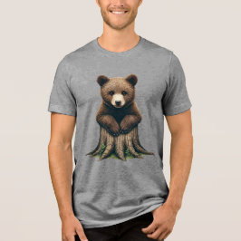 Camiseta Triblenda Sembrado de cojines de oso adorable en cubrecamas 