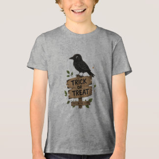 Camiseta Triblenda Señal gráfica de madera de cuervo de VANOSTÈ 'Truc