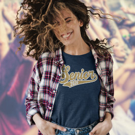 Camiseta Triblenda Senior 2026 Gold with Blue Polka Dots Lion T-Shirt