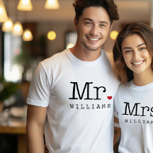 Señor Monograma Corazón Apellido Boda