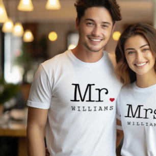 Camiseta Triblenda Señor Monograma Corazón Apellido Boda