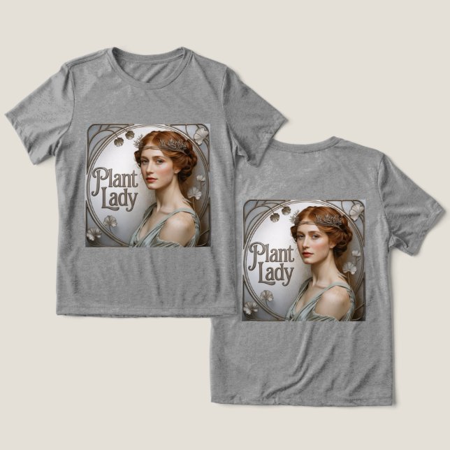 Camiseta Triblenda Señora de la Planta Art Nouveau (Diseño Anverso y Reverso)