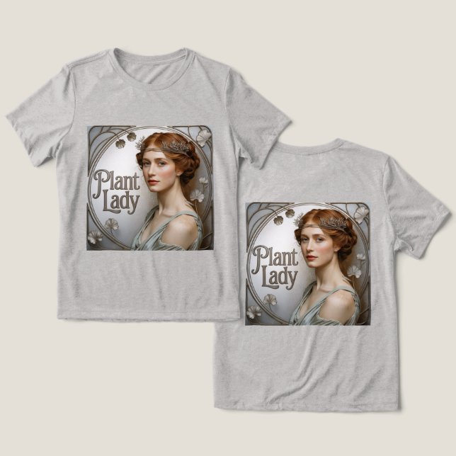 Camiseta Triblenda Señora de la Planta Art Nouveau (Diseño Anverso y Reverso)