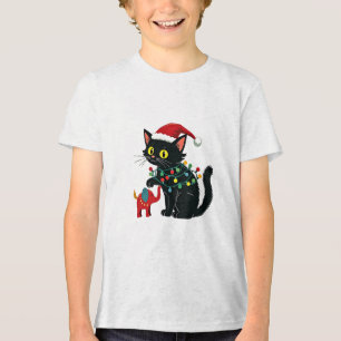 Camiseta Triblenda Señora Gata sin Hijos Navidad Kamala Trump