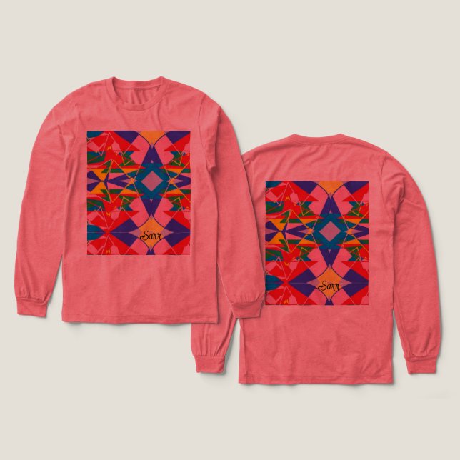 Camiseta Triblenda Sensación de movimiento de camiseta de manga larga (Diseño frontal y trasero)