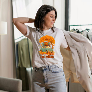 Camiseta Triblenda Sentimiento de Otoño Coche Retro Hojas de Otoño