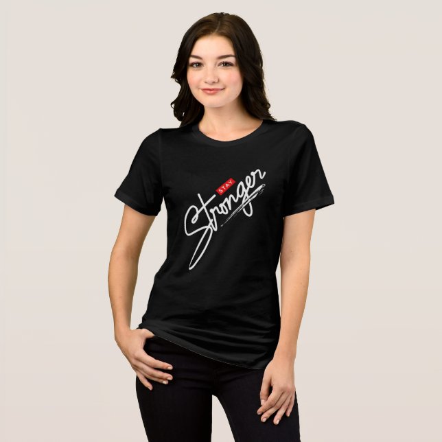 Camiseta Triblenda ser fuerte cita inspiradora de motivación negra (Anverso Completo)
