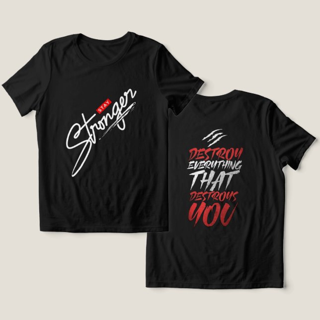 Camiseta Triblenda ser fuerte cita inspiradora de motivación negra (Diseño Anverso y Reverso)