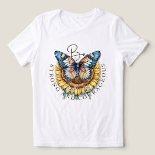 Camiseta Triblenda Ser fuerte y valiente cita de la biblia