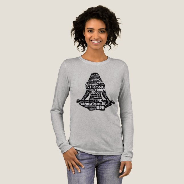 Camiseta Triblenda "ser mujeres fuertes motivación inspiradora negra (Anverso Completo)