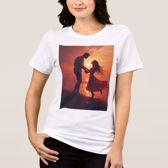Camiseta Triblenda Serenade del atardecer: Abraza el momento del amor (Anverso)