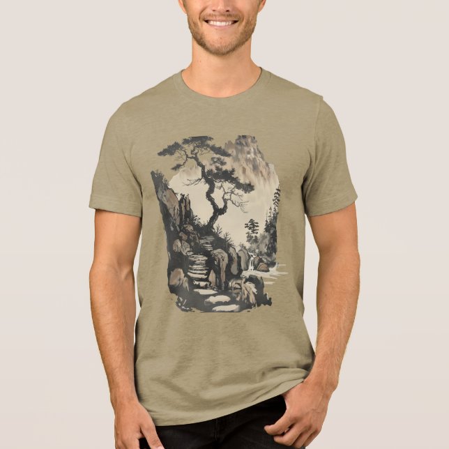 Camiseta Triblenda Serene Japanese Landscape Unisex T-Shirt - Tranqui (Anverso)