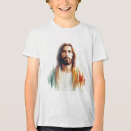 Camiseta Triblenda Serene Watercolor Jesus Christ Portrait – Spiritua