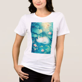 Camiseta Triblenda Serenidad de estanque de flores de ajolote